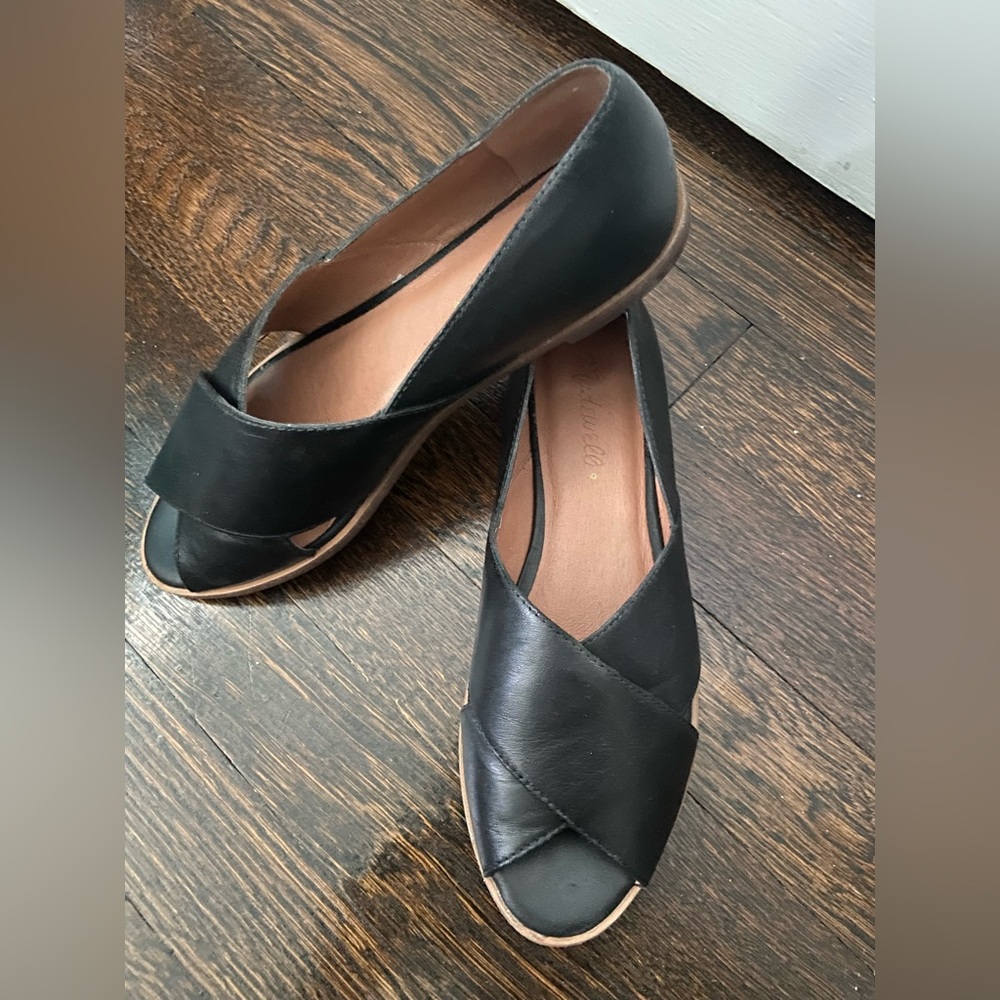 Madewell Black Leather Flats